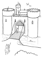 A coloring page of castle